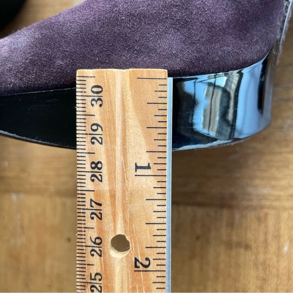 Marni Strappy Suede Purple Brown Platform Heels Peep Toe T-Strap size 40/US 10 - Picture 13 of 16